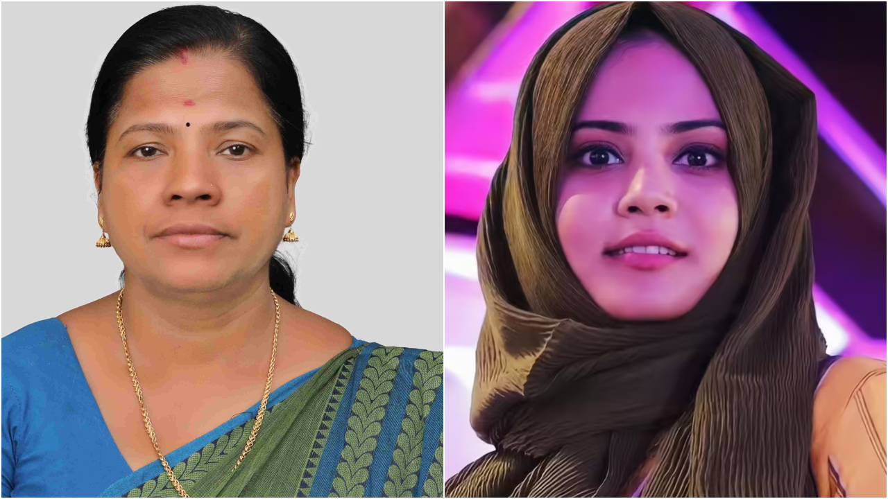UDF's Usha Vijayan (L) and IUML's Fathima Thahiliya