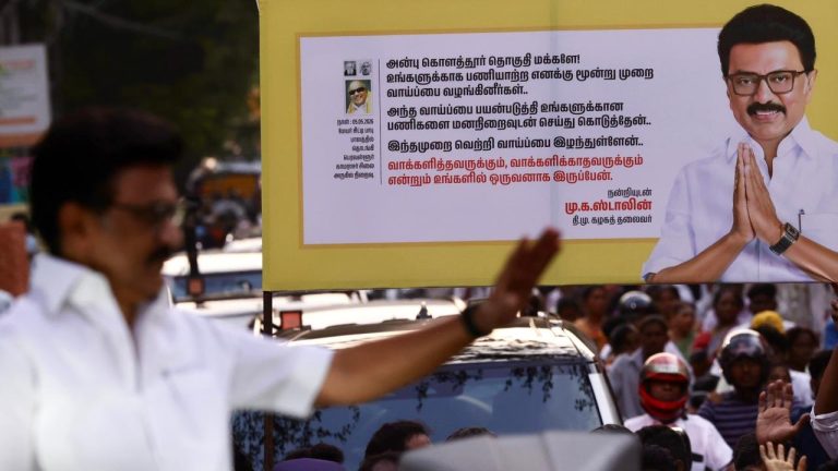 MK Stalin visited Kolathur to express gratitude to the voters. Credit: x.com/mkstalin