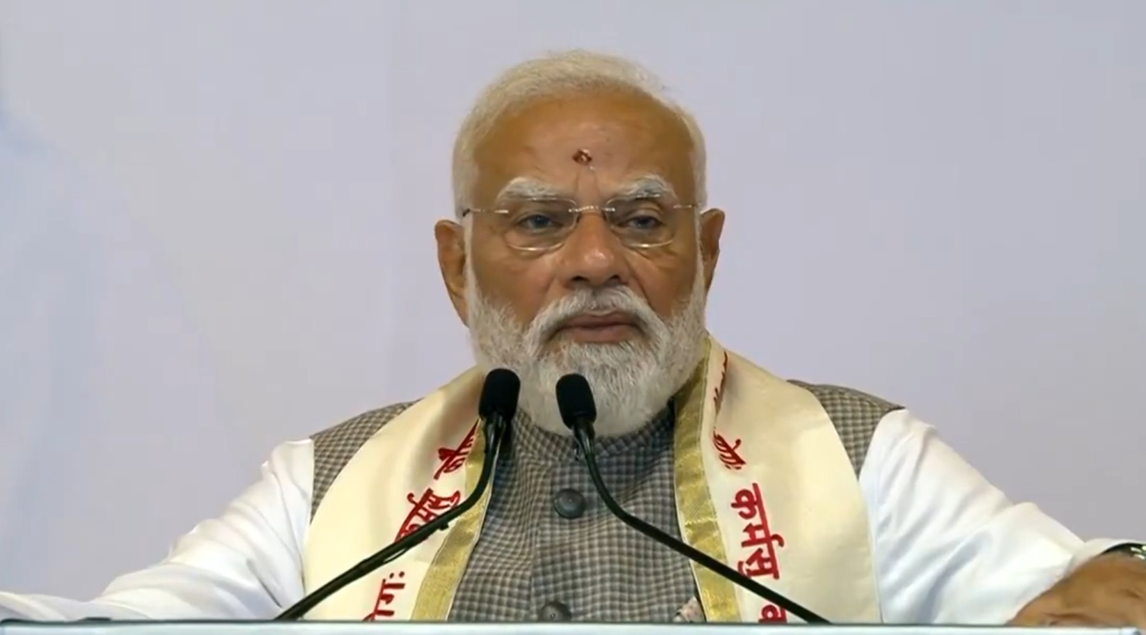 Screengrab from PM Modi's speech in Bengaluru. Credit: x.com/narendramodi