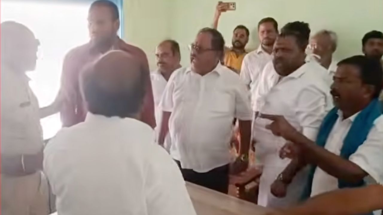 A screengrab from the viral video of assault.