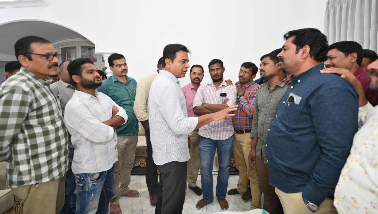 BRS working president interacting with the media on Friday, 12 June.