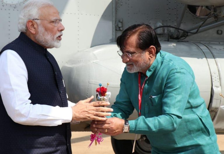 Lakshadweep Administrator Praful Khoda Patel with Prime Minister Narendra Modi.