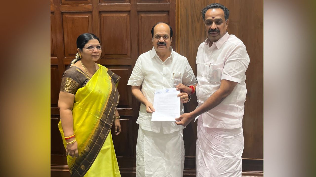 MR Vijayabhaskar submitted his resignation letter in writing to Speaker JCD Prabhakar.