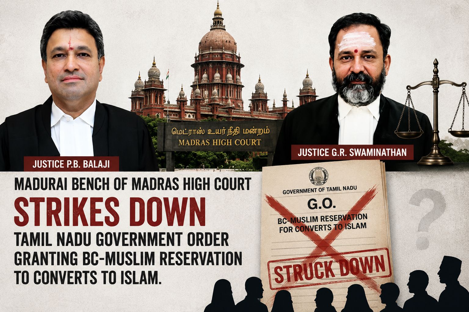 Madras HC strips reservation for Muslim converts; GO passed during DMK government struck down