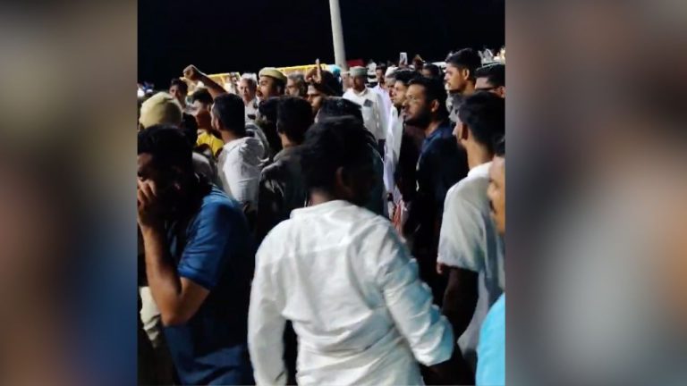 Protest over the arrest of Congress and NCP workers in Lakshadweep.