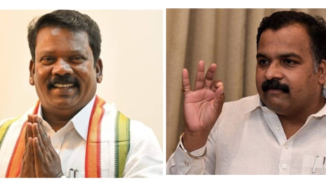 K Selvaperunthagai (L) and B Manickam Tagore.