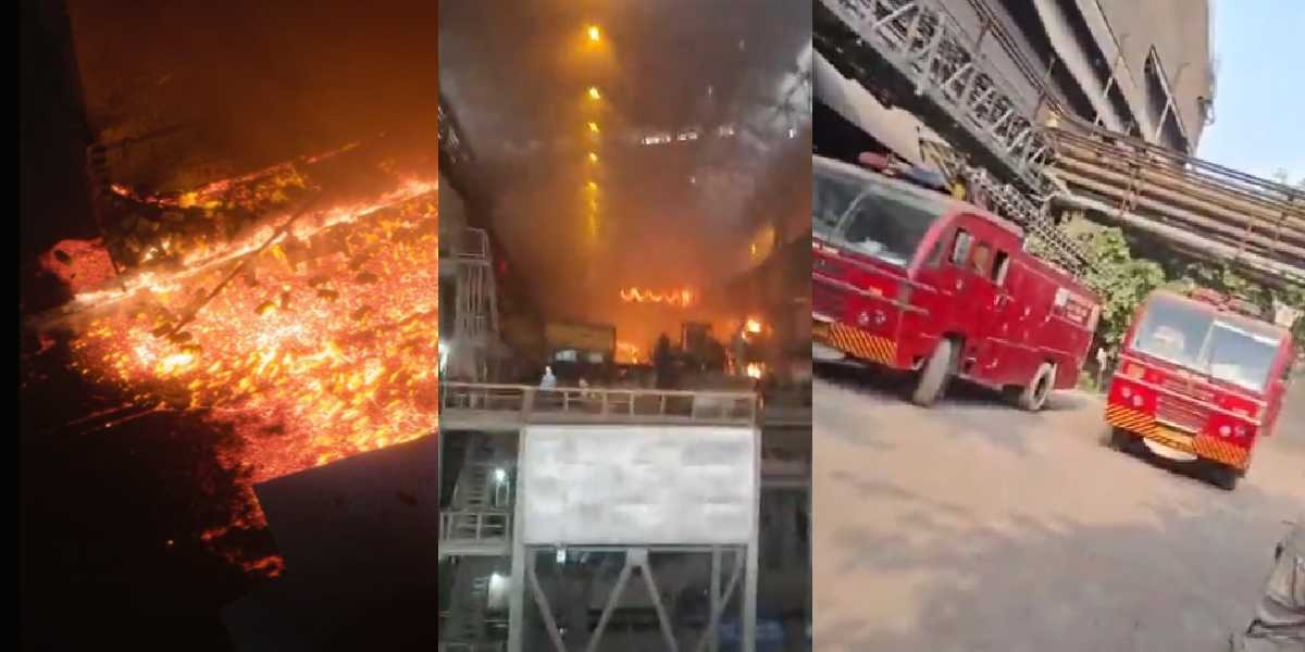 The mishap occurred when the steel melting buckets collapsed on the workers.