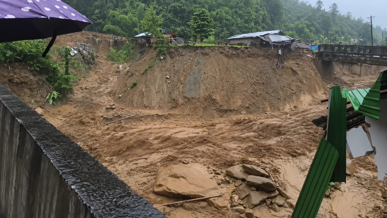 The damage caused by flash floods in Arunachal Pradesh. (Special Arrangement)