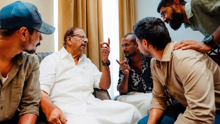 K. Sudhakaran MP interacting with alleged gang members
