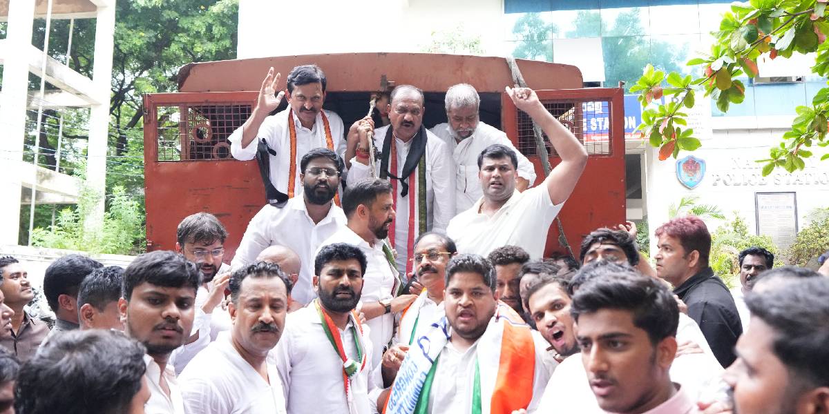 Police crackdown on protests in Telangana, Congress leaders including state cabinet ministers detained