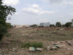 A dried up Chinna Cheruvu in Mansoorabad. (Sreshta Ladegaam/ South First)