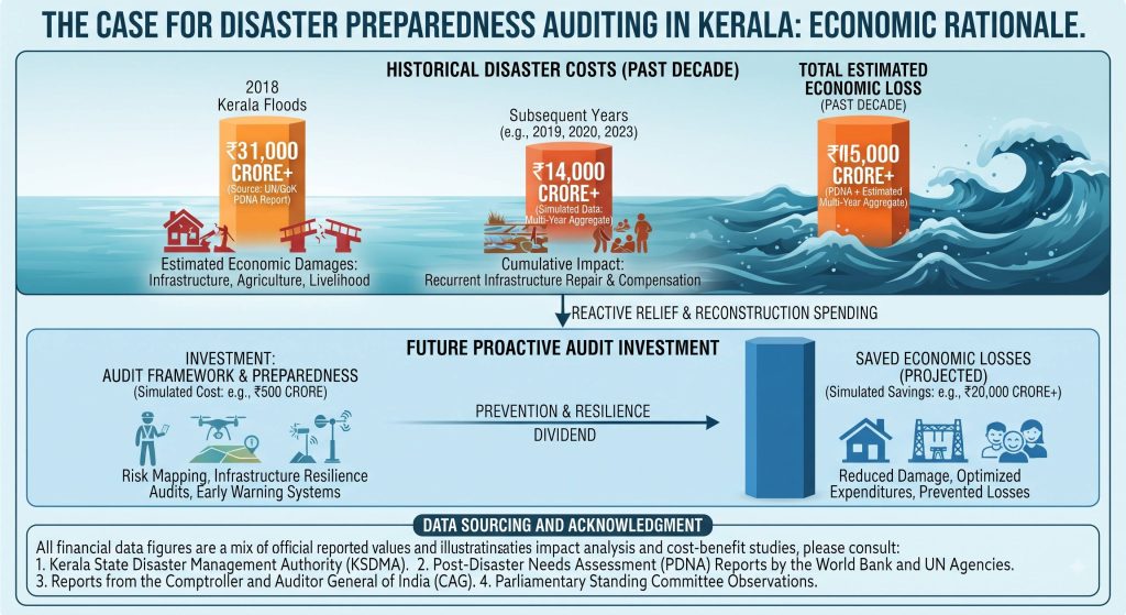 AI-generated graphic on Kerala climate disasters.