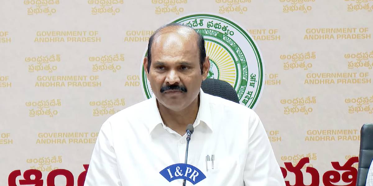 Minister for Information and Public Relations Kolusu Parthasarathy at the press briefing after the Cabinet Meeting