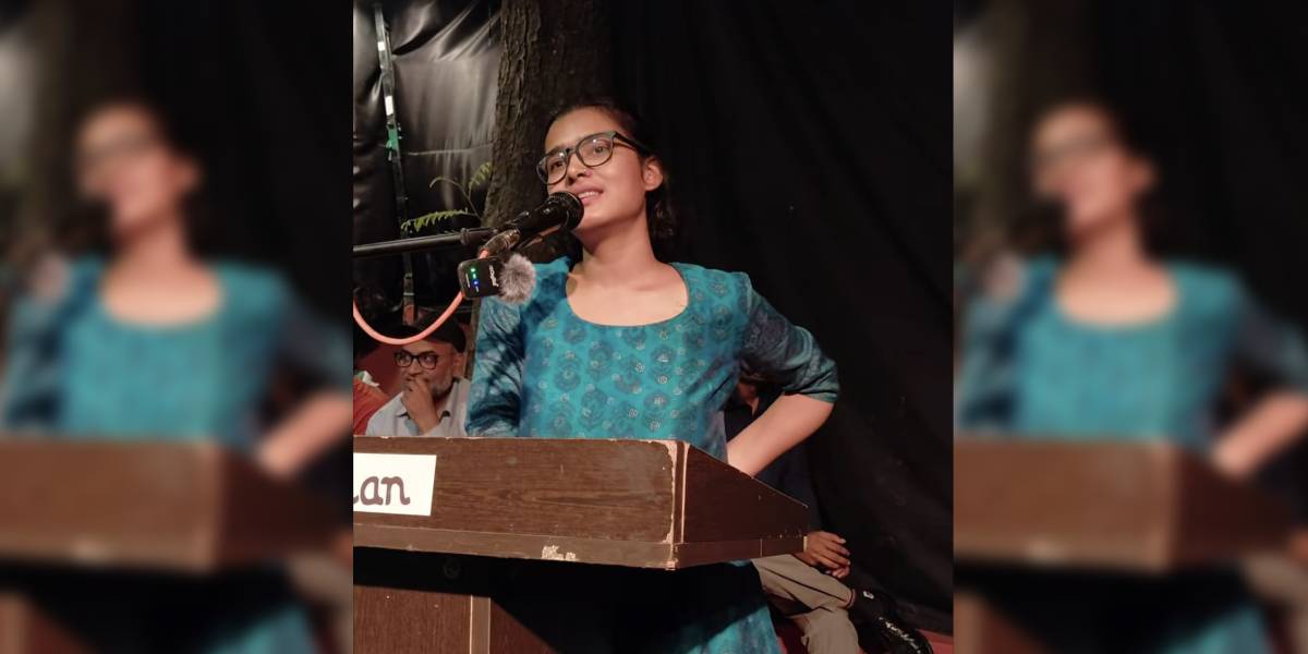 Hyderabad: AISA president Neha Bora speaks at 15th Hasan Memorial Lecture, urges students to organise