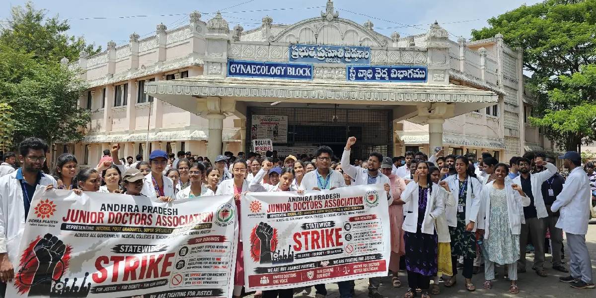 AP junior doctors’ strike: Non-emergency services suspended for third day as govt fails to respond