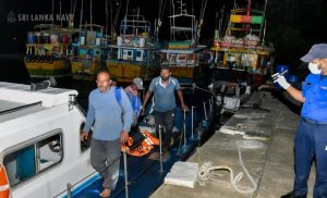 The Sri Lankan Navy rescued Minicoy fishermen from last month