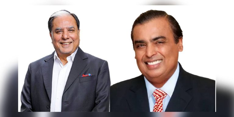 Subhash Chandra, Mukesh Ambani (Right)