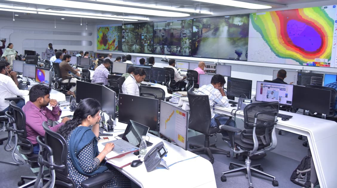 RTGS officials are monitoring weather patterns and ground-level conditions across districts from the Command and Control Centre.