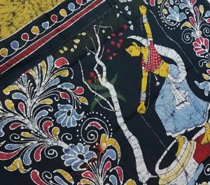 A Batik printed saree
