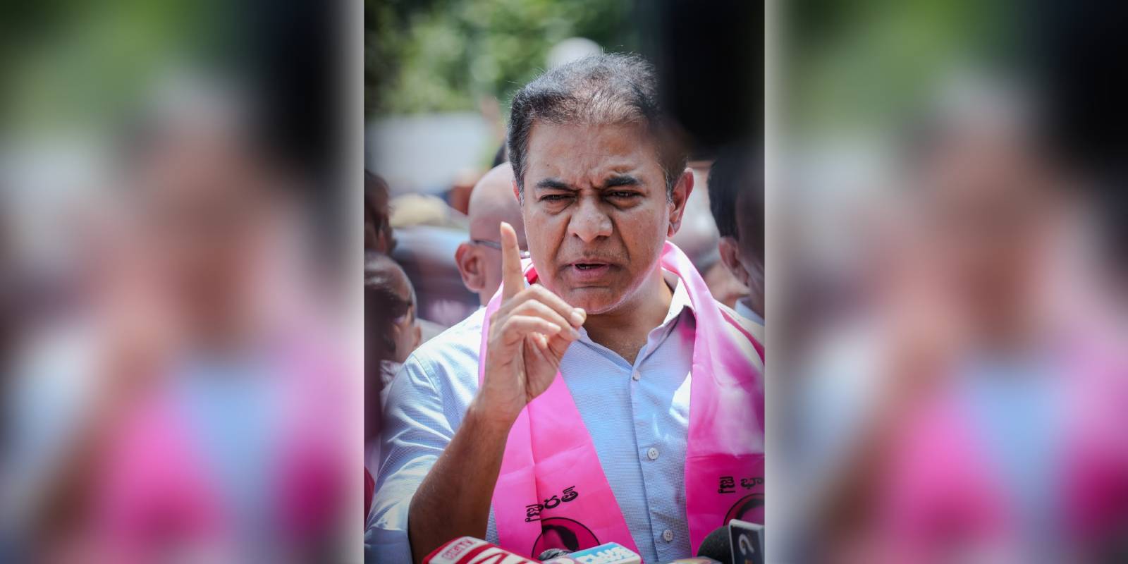 KTR speaking to the media