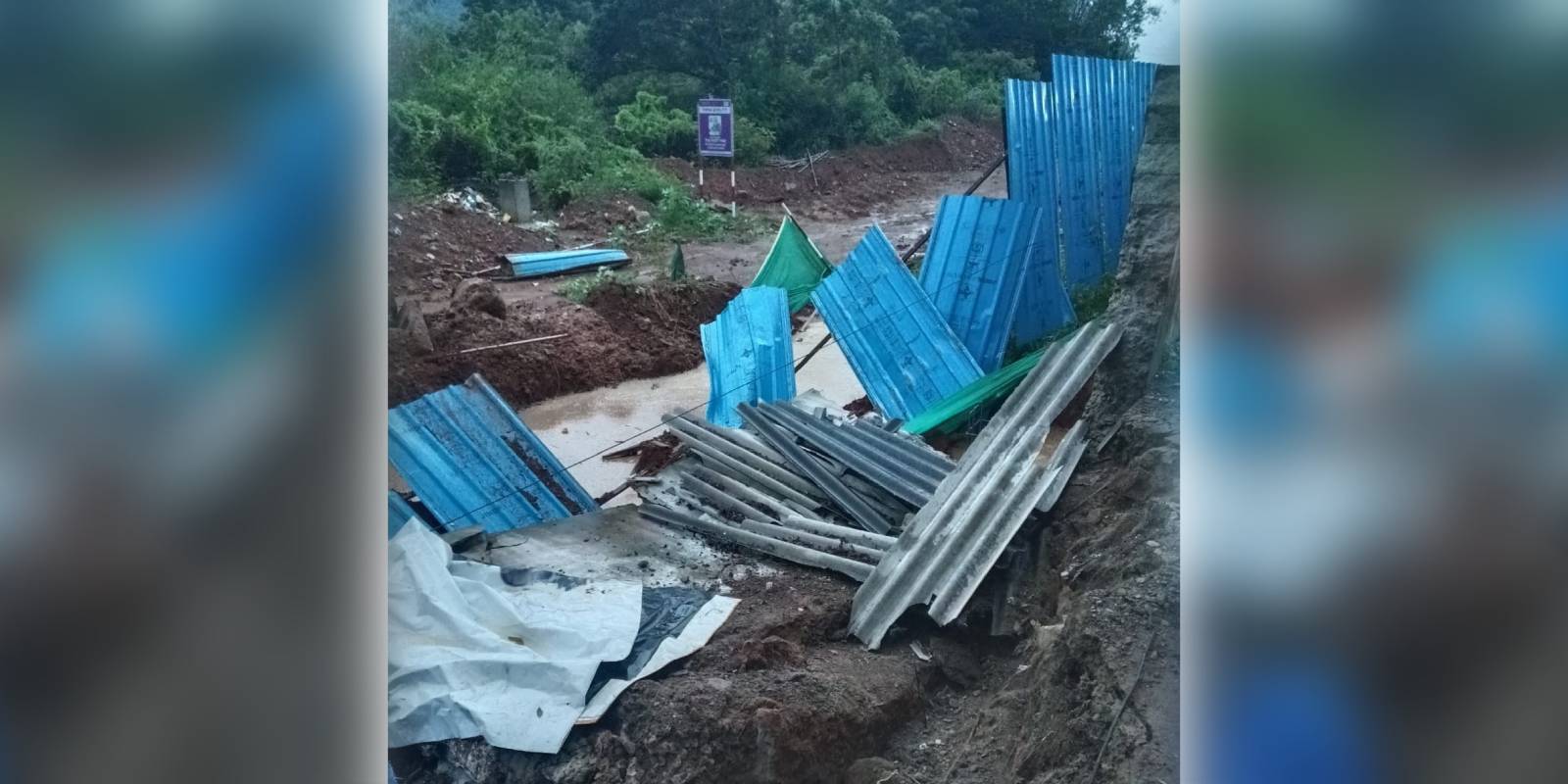 Data center boundary wall collapses in Simhachalam