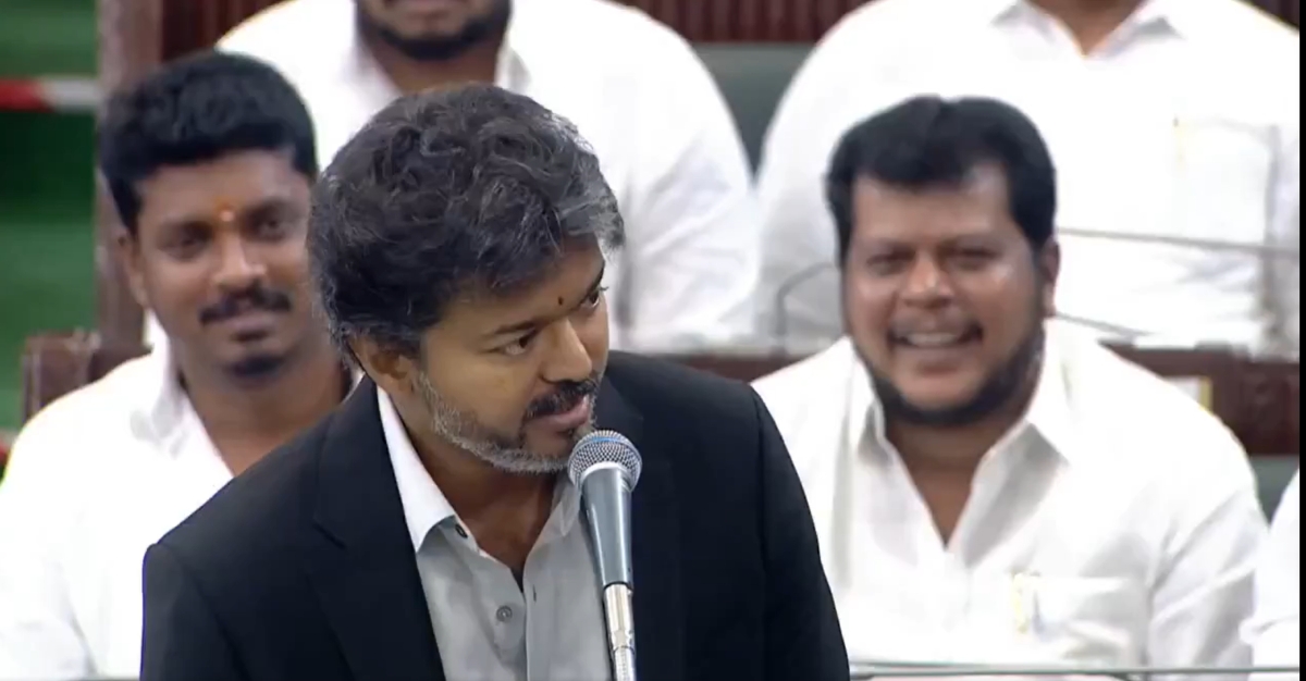 TN CM Vijay in Assembly
