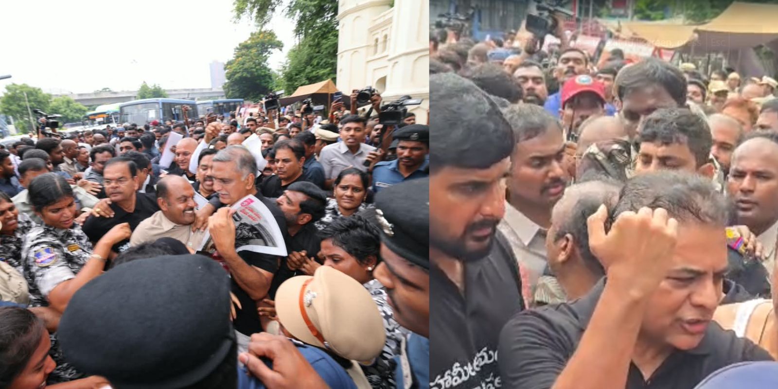 BRS leaders KTR and Harish Rao detained