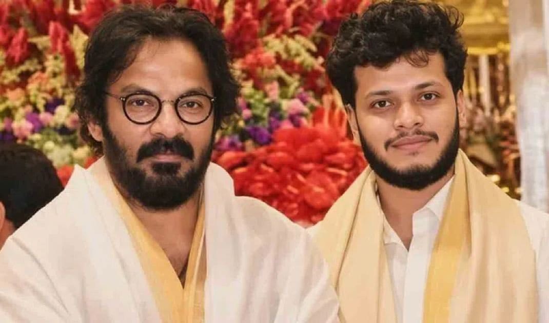 Telugu art director Anand Sai with son Sandeep Anand.