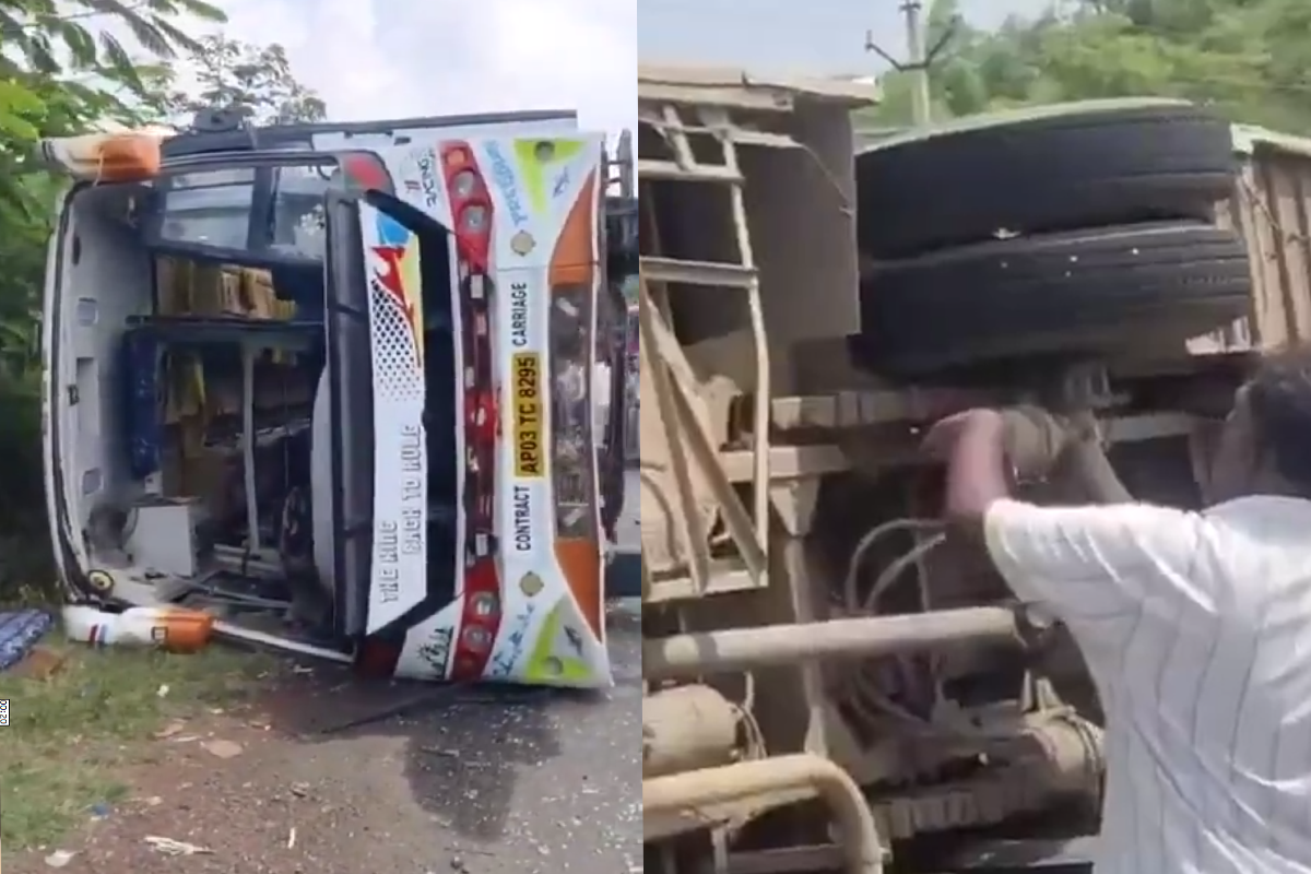 Four killed, 20 injured as private bus overturns near Telangana’s Ananthagiri