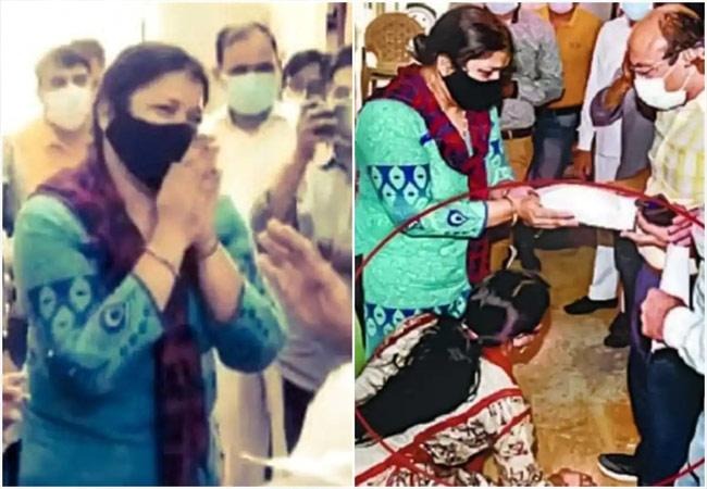 రెమిడిసివర్ కోసం మెడికల్ ఆఫీసర్ కాళ్లుపట్టుకున్న మహిళ రెమిడిసివర్ కోసం మెడికల్ ఆఫీసర్ కాళ్లుపట్టుకున్న మహిళ