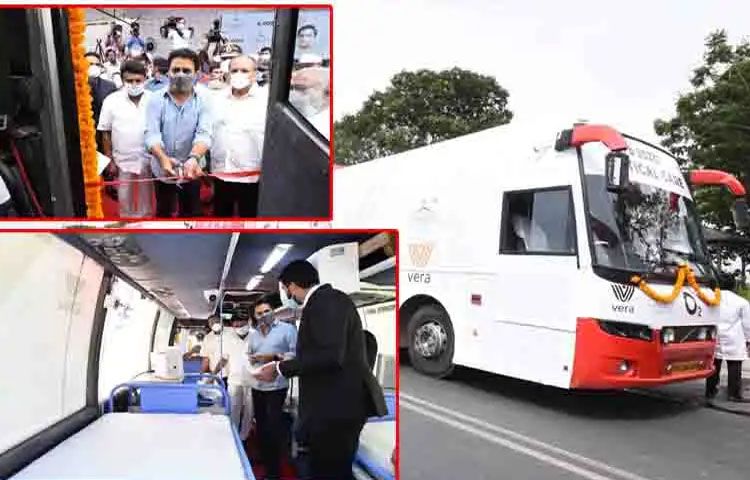 మొబైల్ ఐసీయూ బస్సులు ప్రారంభించిన మంత్రి కేటీఆర్ మొబైల్ ఐసీయూ బస్సులు ప్రారంభించిన మంత్రి కేటీఆర్