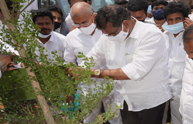 వన మవోత్సవం సందర్భంగా మొక్కలు నాటిన మంత్రులు బొత్స,వెలంపల్లి వన మవోత్సవం సందర్భంగా మొక్కలు నాటిన మంత్రులు బొత్స,వెలంపల్లి