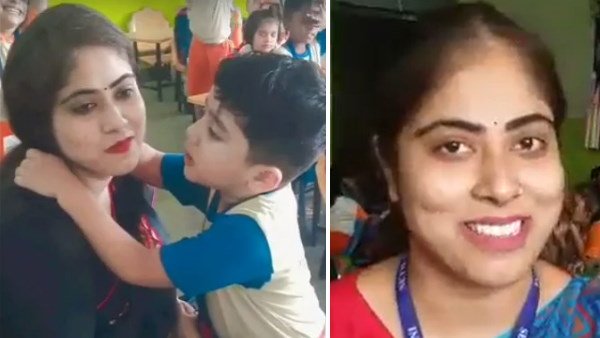 టీచర్కు చిన్నారి ముద్దులు.. ఆ టీచర్ ఎమందంటే! టీచర్కు చిన్నారి ముద్దులు.. ఆ టీచర్ ఎమందంటే!