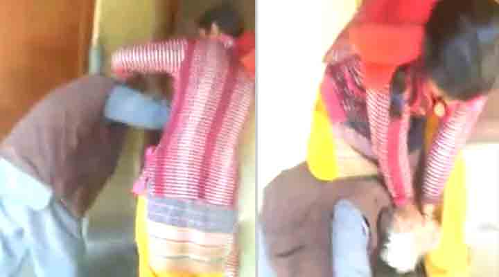 Viral Video | మెడపై కాలుపెట్టి మామను చితకబాదిన కోడలు.. Viral Video | మెడపై కాలుపెట్టి మామను చితకబాదిన కోడలు..