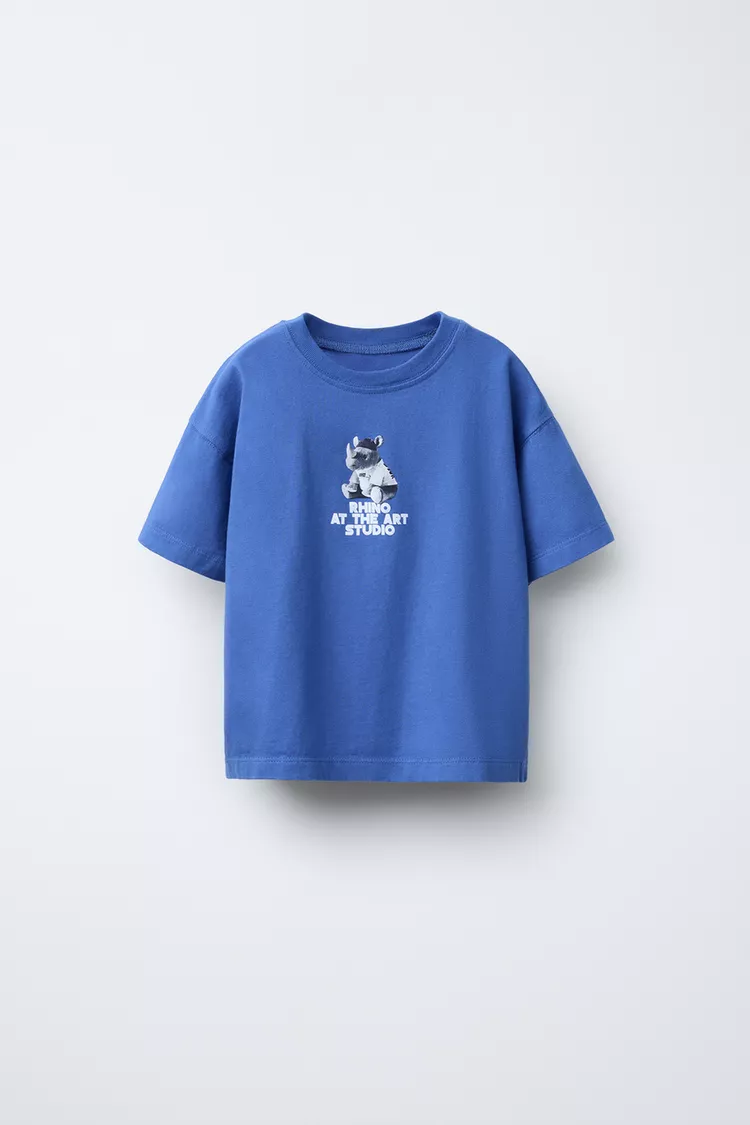 Zara Drop Shoulder Printed T-Shirt