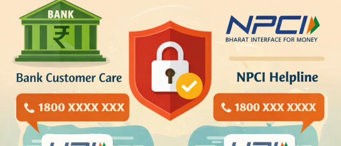 Blocking UPI via bank customer care and NPCI helpline to secure account after phone lost