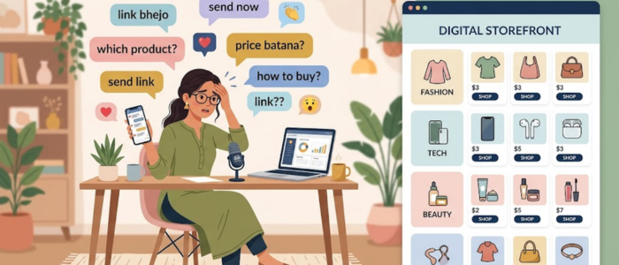 Digital storefront for creators in India example interface