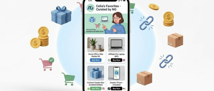 creator storefront example for affiliate marketing beginners showing product links and shopping page
