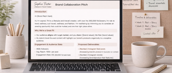brand collaboration pitch email example for small creators