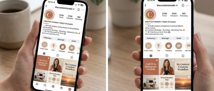 optimized Instagram creator profile for brand collaborations