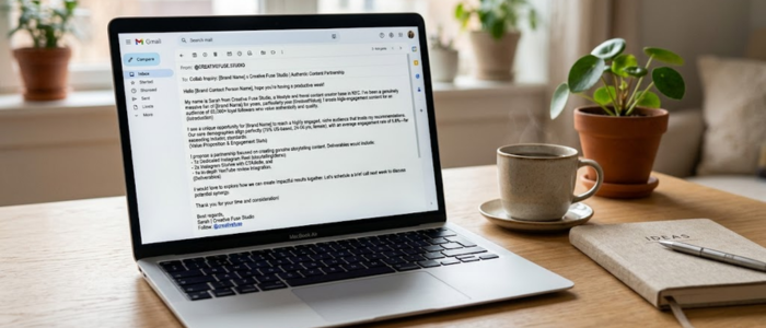 brand collaboration pitch email example for small creators