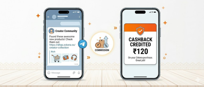 Telegram channel से पैसे कमाने के लिए Zokera storefront और cashback model