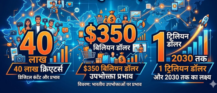 India creator economy market size 2026 statistics infographic