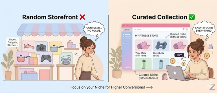 अपने niche के लिए product collection कैसे बनाएं — curated storefront vs random links