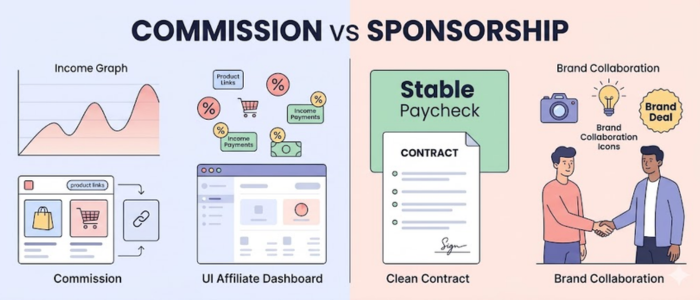 commission vs sponsorship pros and cons for creators