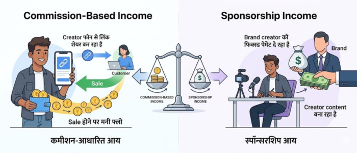 Commission vs Sponsorship creators ke liye seedhi tulna