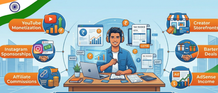 GST Registration for Content Creators India income sources