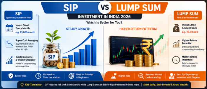 SIP vs lump sum investment India 2026 comparison for beginners