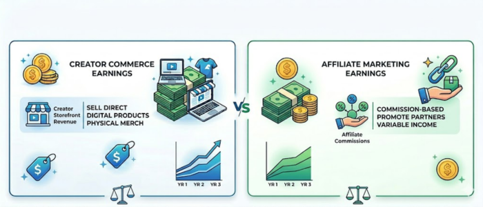 Creator Commerce vs Affiliate Marketing earnings comparison for Indian creators