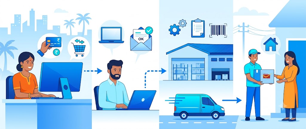 How the dropshipping business in India works with supplier shipping products directly to customers
